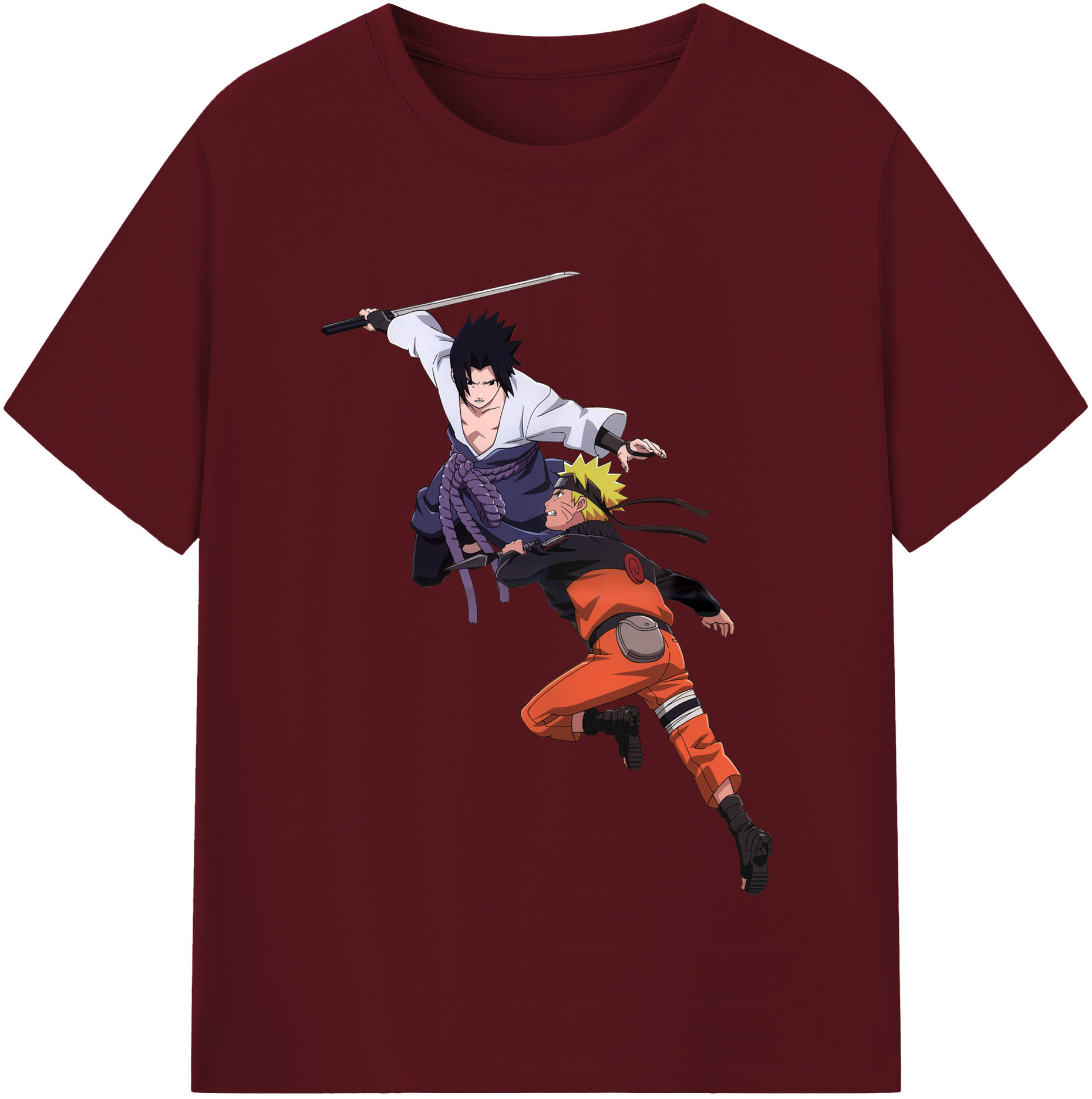 （画像用） NARUTO -ナルト- うちは サスケ Uchiha Sasuke 綿100％半袖Tシャツ（フロントプリント）